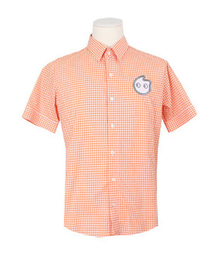 #zs1308 basic check shirts_orange