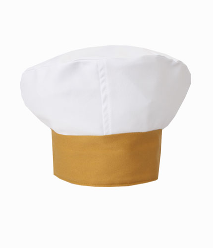 #zh1807 chef hat_gold+white