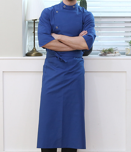 #za1177 long chef apron_blue
