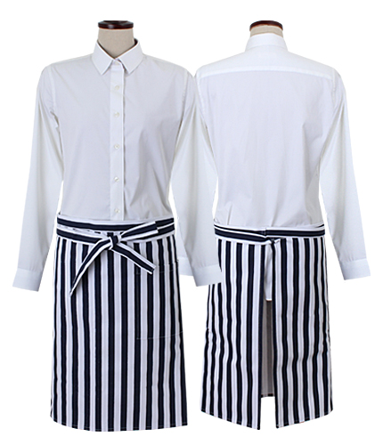 #za1103 wide stripe half apron