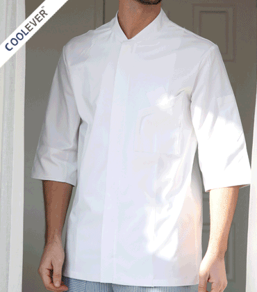 #zc1059 diagonal pocket cool chef coat