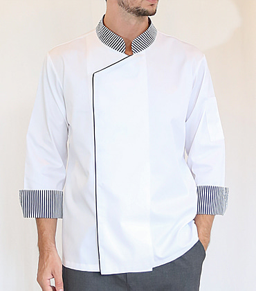 #zc1066 stripe scheme chef coat
